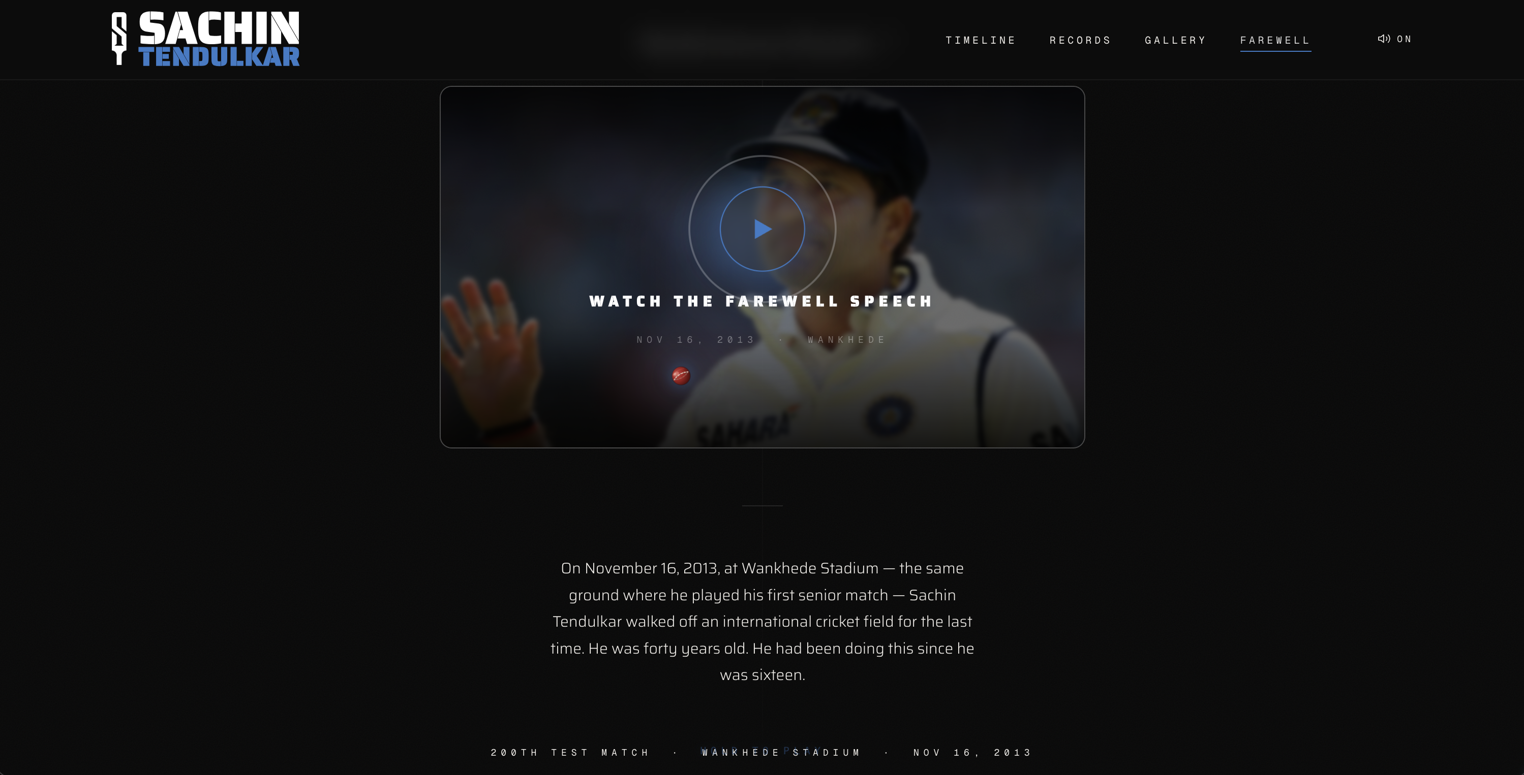 Sachin — farewell